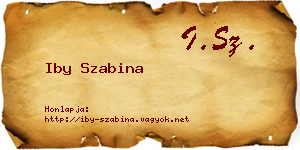 Iby Szabina névjegykártya